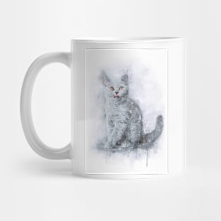 British shorthair kitten watercolor Mug